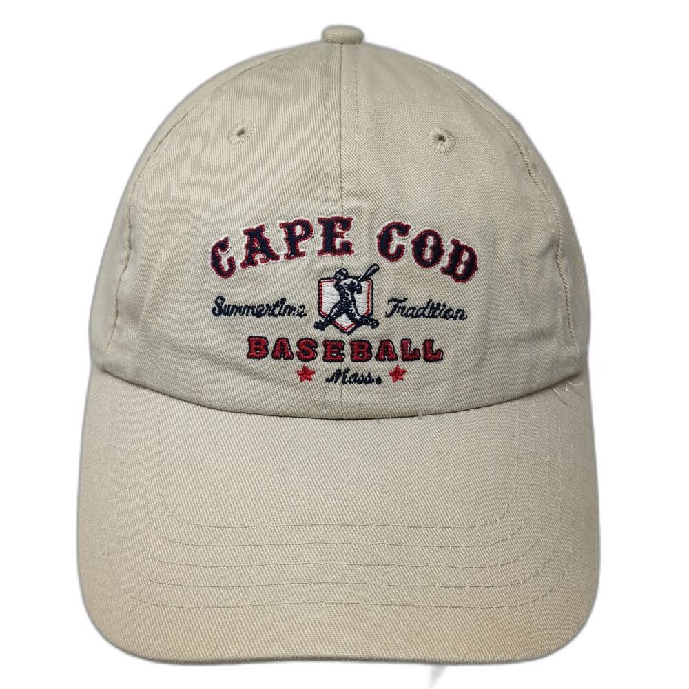 Cuffys Cape Cod Baseball Cap Beige One Size Adjustable Slideback Hat Embroidered